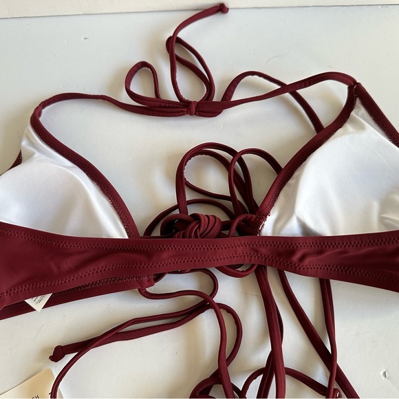 Cupshe‎ Strappy Halter Bikini & Bottom Swimwear M Burgundy Beachy Resort - Picture 4 of 13